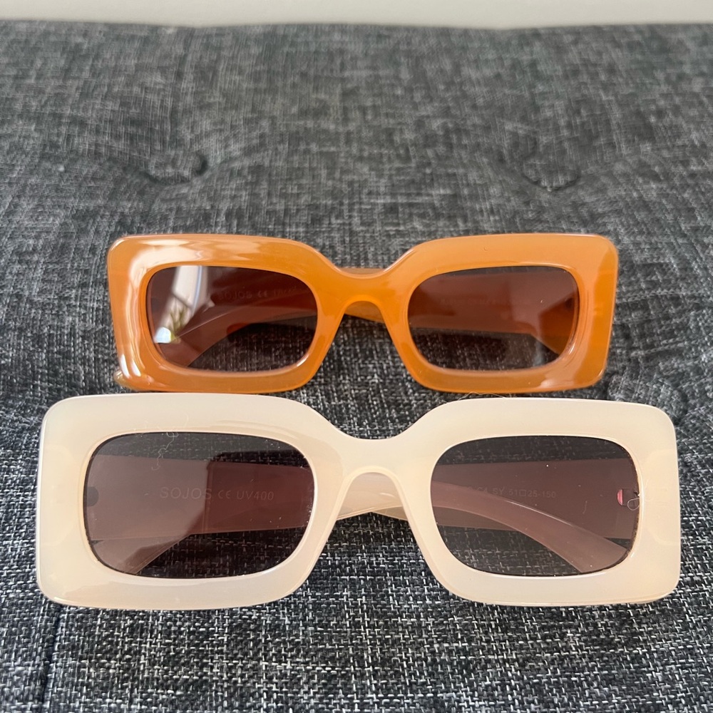 Stylish Orange and Cream Sunglasses